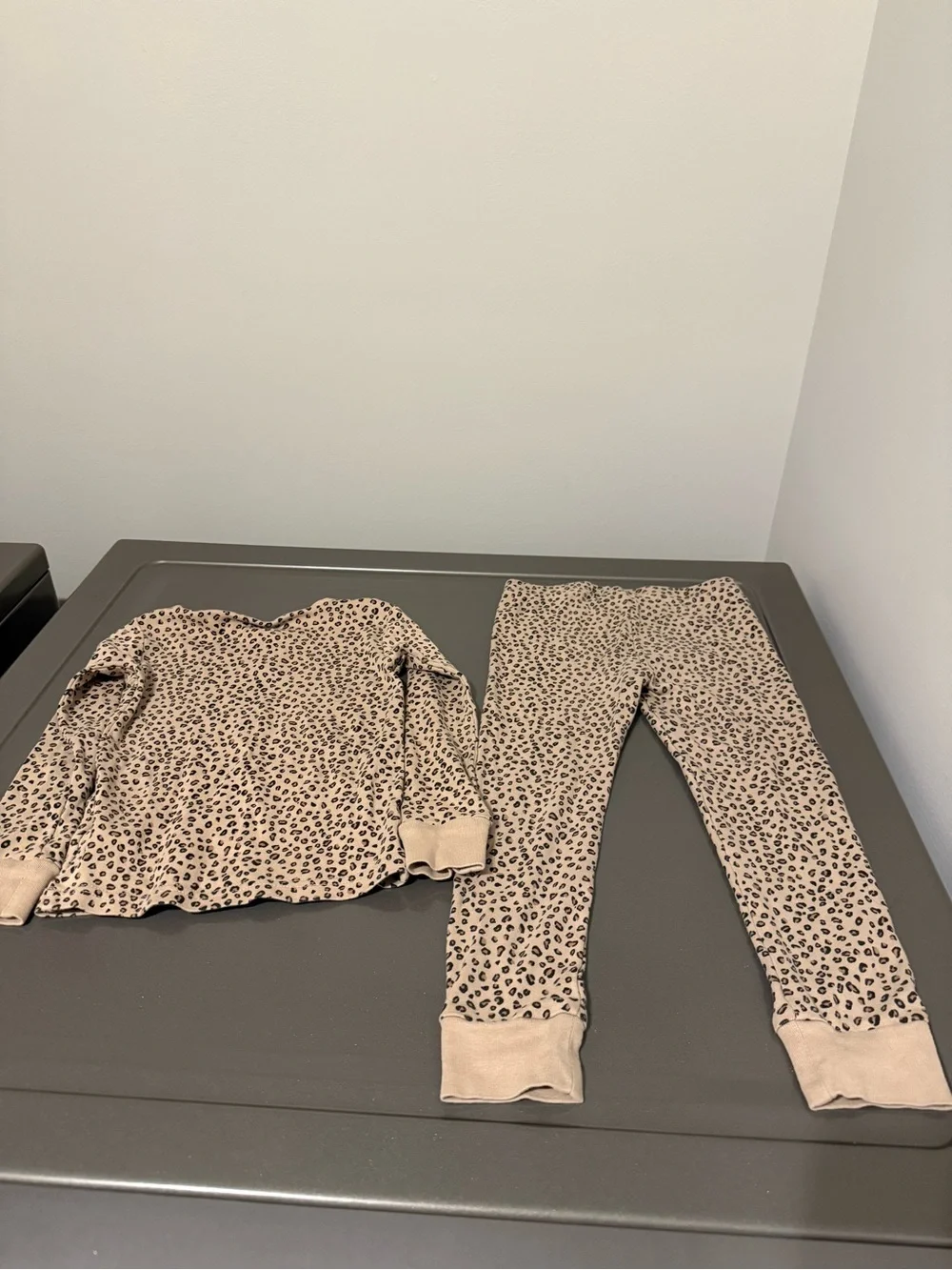 Carter's Beige and Black Leopard Print Kids Pajama Set